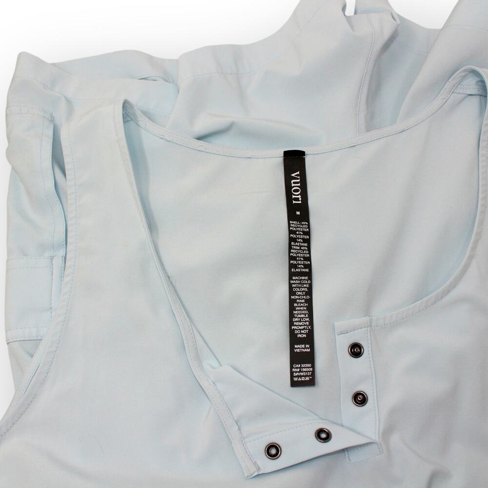 Medium Vuori Villa Utility Romper Light Mist Blue Sleeveless Tank Pockets - Picture 13 of 14